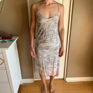 Gray and blush asymmetric dress